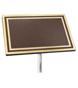 Cast Aluminum Sign with Rod, Bronze/Brown