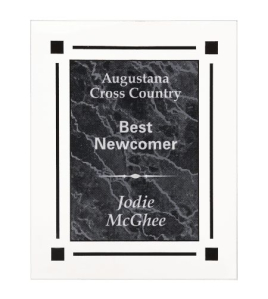 Clear Acrylic Plaque, Black Marble