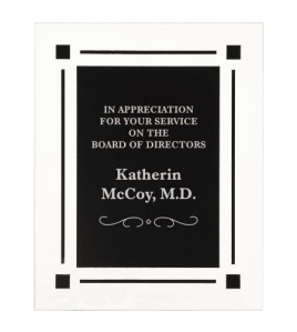 Clear Acrylic Plaque, Solid Black