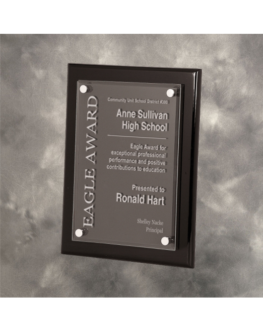 Piano Finish Plaque with Floating Acrylic Plate