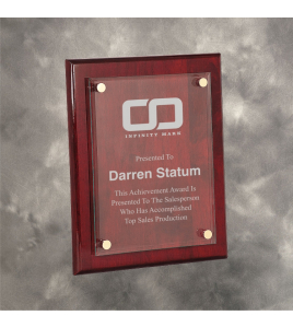 Piano Finish Plaque with Floating Glass Plate