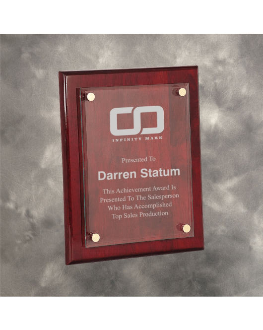 Piano Finish Plaque with Floating Glass Plate