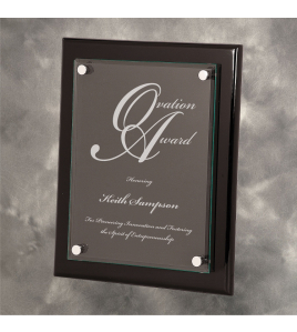 Piano Finish Plaque with Floating Glass Plate