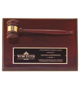Gavel Plaque with Rosewood Gavel