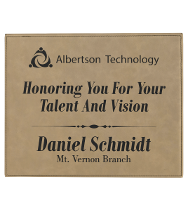 Leatherette Plaque - Light Brown