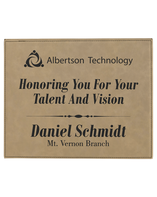 Leatherette Plaque - Light Brown