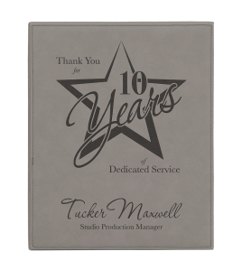 Leatherette Plaque - Grey