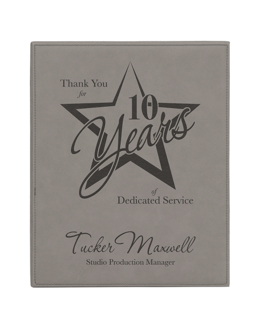 Leatherette Plaque - Grey