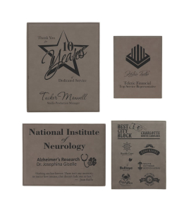 Leatherette Plaque - Grey