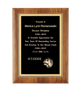 Coventry Series Walnut Plaque with Florentine Plate