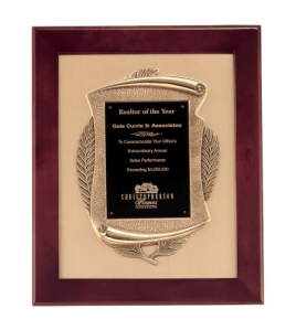 Rosewood Piano Finish Frame with Antique Scroll