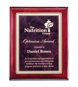 Rosewood Plaque with Ruby Marble Plate