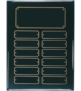 Piano Finish Perpetual Plaque - 12 Plate