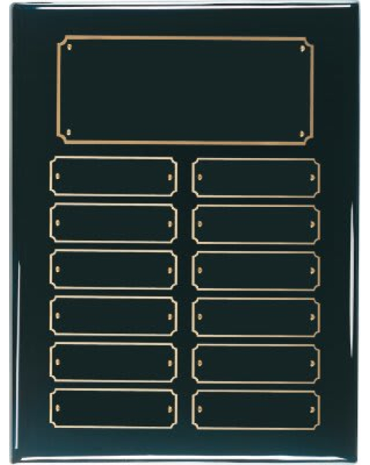 Piano Finish Perpetual Plaque - 12 Plate