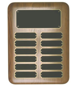 Elliptical Edge Walnut Perpetual - 12 Plates