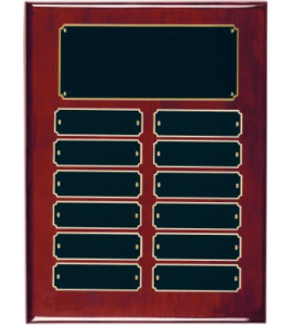 Piano Finish Perpetual Plaque - 12 Plate