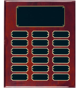 Piano Finish Perpetual Plaque - 18 Plate