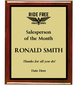 Rosewood &amp; Gold Piano Finish Plaque