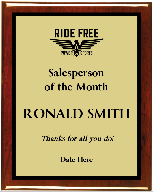 Rosewood & Gold Piano Finish Plaque