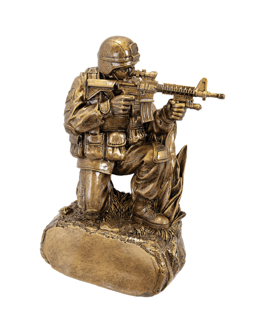 Soldier Kneeling in Grass