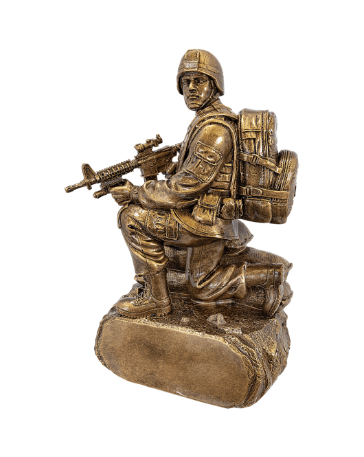 Soldier Kneeling in Sand