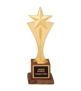Star Column Trophy on Walnut Base