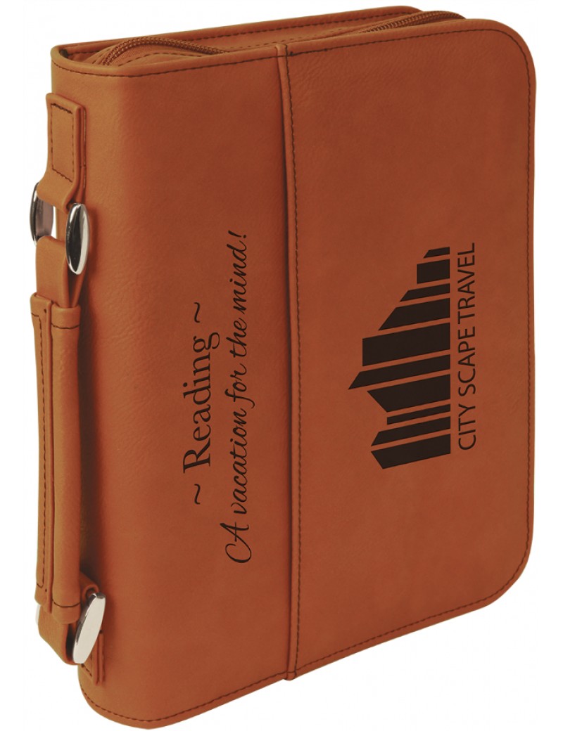 Leatherette Book Cover with Zipper