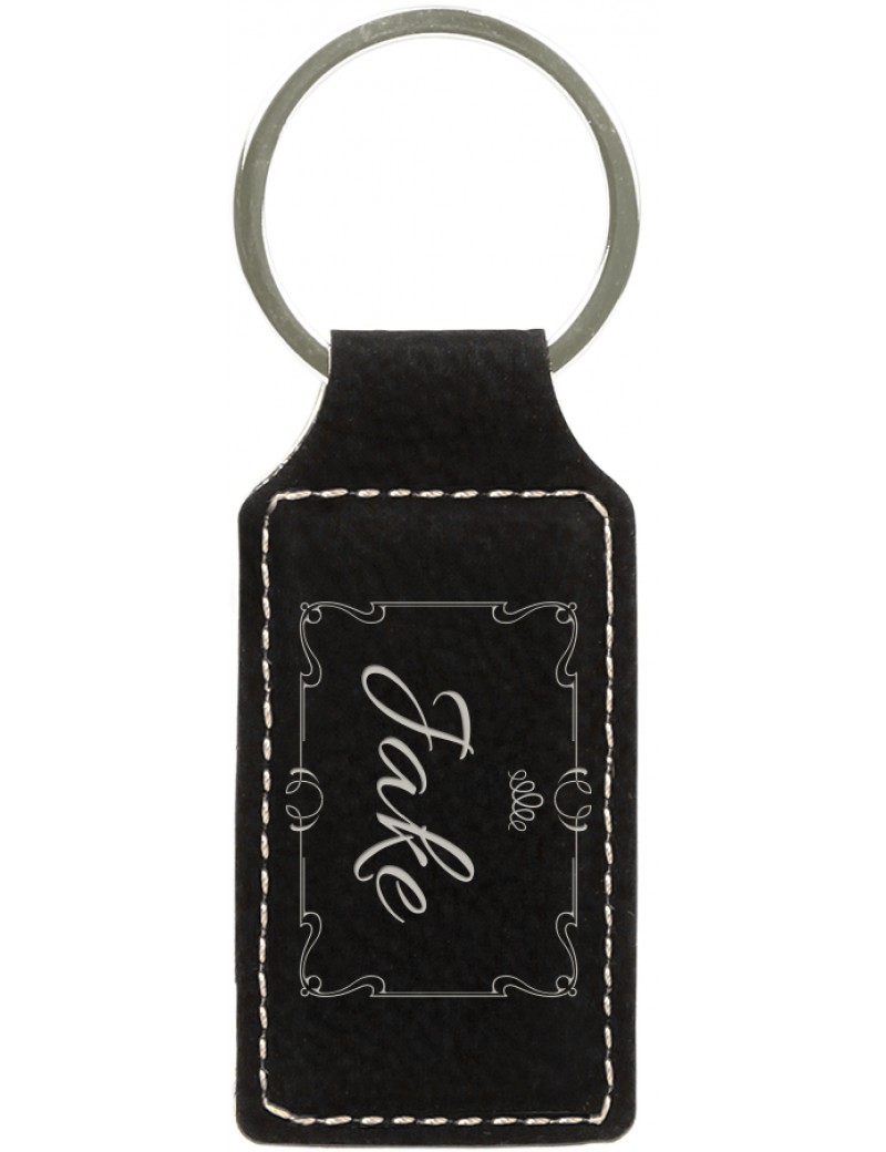 Leatherette Rectangle Keychain