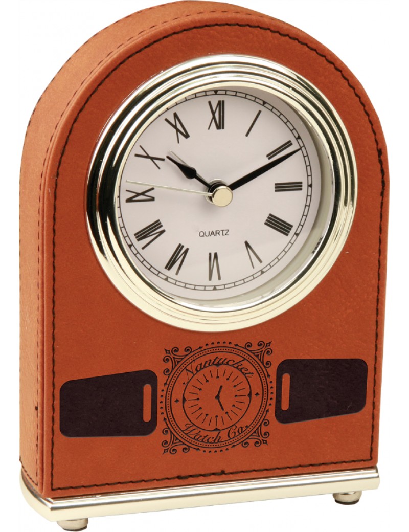 Leatherette Arch Clock