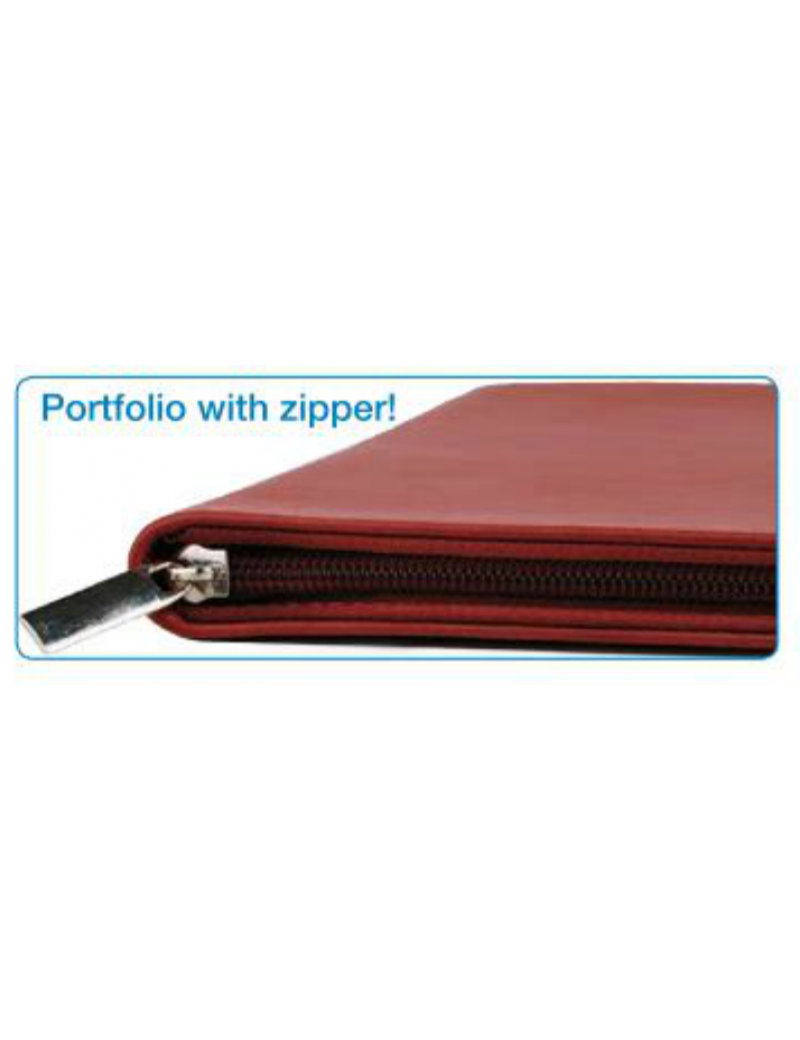 Leatherette Portfolio with Zipper
