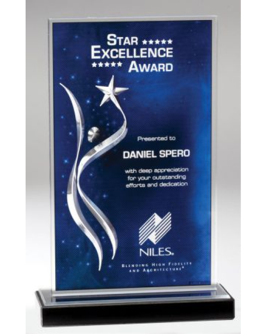 Orion Acrylic Plaque on Black Marble Base