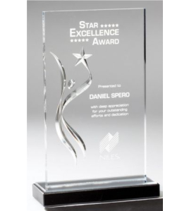 Orion Acrylic Plaque on Black Marble Base