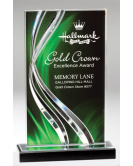 Swirl Acrylic Plaque on Black Marble Base, Green