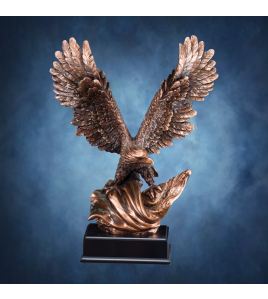 Bronze Eagle on Flag, Black Base