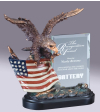 Eagle and Flag with Glass Plaque