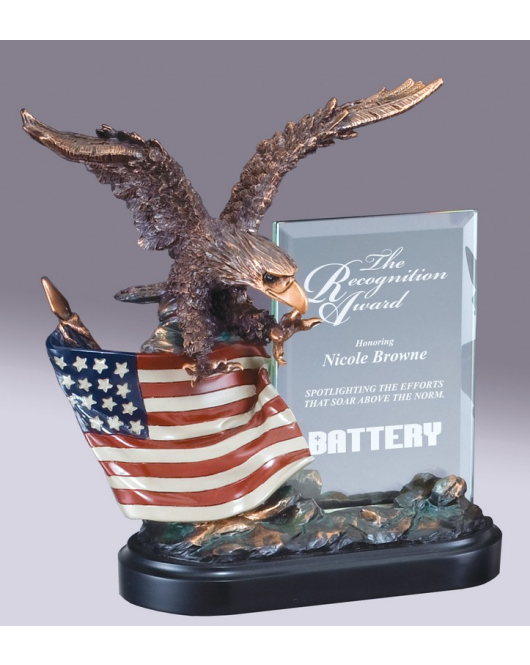 Eagle and Flag with Glass Plaque