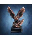 Bronze Eagle on Flag, Black Base