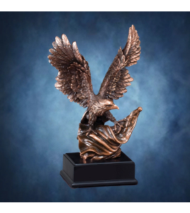 Bronze Eagle on Flag, Black Base