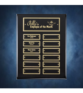 Piano Finish Ebony Perpetual Plaque with Florentine Border