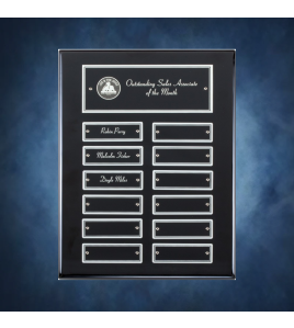 Piano Finish Ebony Perpetual Plaque with Florentine Border