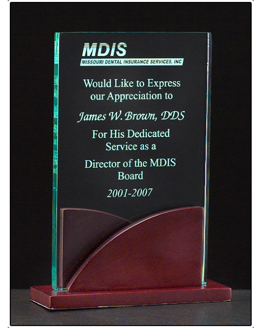 Mahogany Finish Rectangle Jade Acrylic