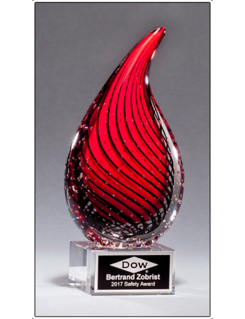 Glass Art Red Droplet