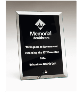 Black Glass Plaque Clear Edge