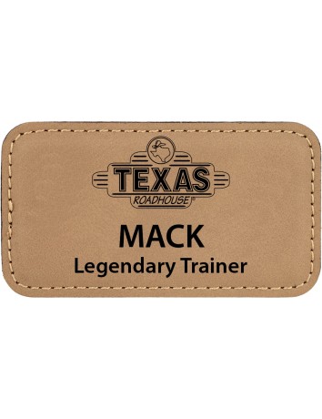Texas Roadhouse Leather Rectangle Name Tags