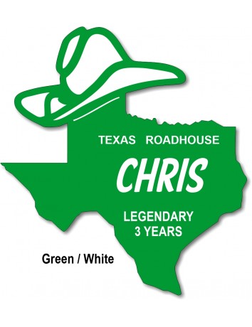 Texas Roadhouse Texas Shaped Nametag