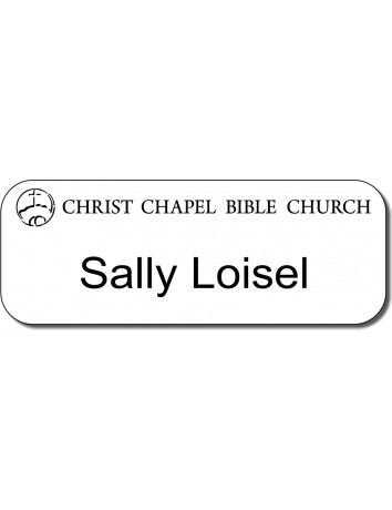 Christ Chapel White Nametag - Small