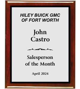 Rosewood &amp; Silver Piano Finish Plaque