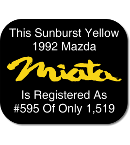 Mazda Miata Plate