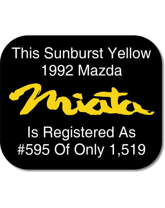 Mazda Miata Plate