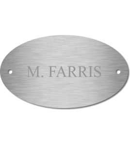 Nickel Oval Locker Plate, 2 x 3.5